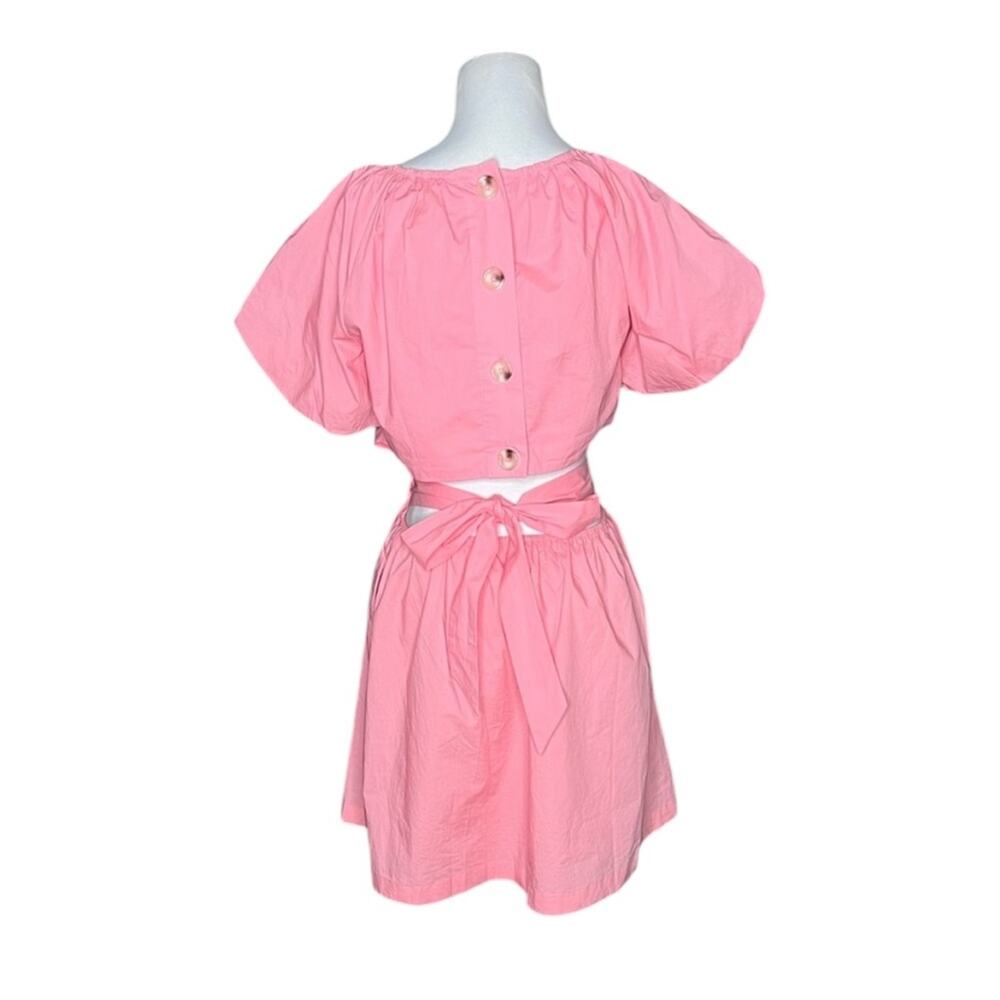 << Adelyn Rae Sarah Poplin Back Cut Out Dress in Peach Pink – Sz Md - Picture 4 of 5